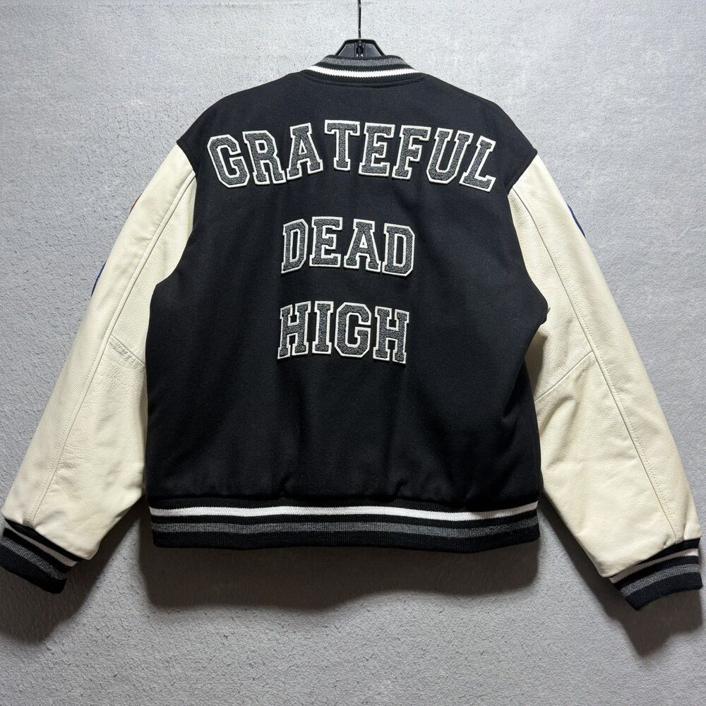 Schott NYC x Grateful Dead Varsity Jacket GD720 Men’s Medium Black/ Gray